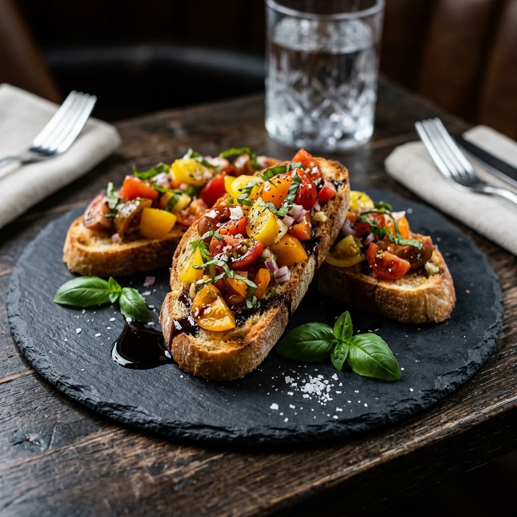 Artisan bruschetta appetizer